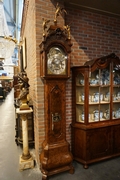 Musical grandfather clock in walnut, Holland around 1750