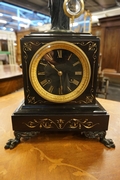 Mystery clock in bronze & marble, France around 1900