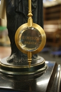 Mystery clock in bronze & marble, France around 1900