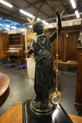 Mystery clock in bronze & marble, France around 1900