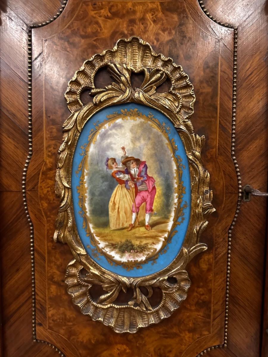 Napoleon III Desk with Porcelain, 106x49x143h cm