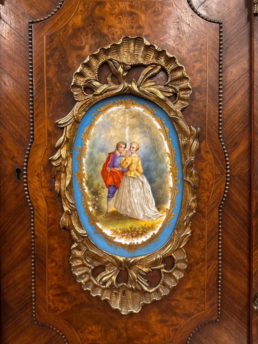 Napoleon III Desk with Porcelain, 106x49x143h cm
