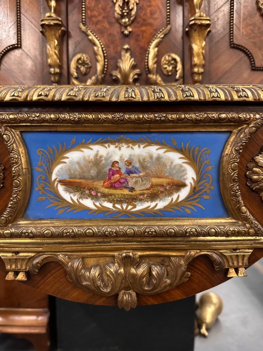 Napoleon III Desk with Porcelain, 106x49x143h cm