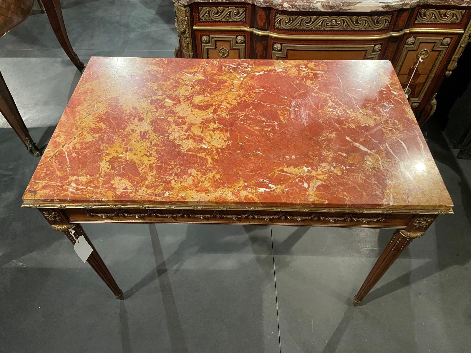 High quality Napoleon III marble top table