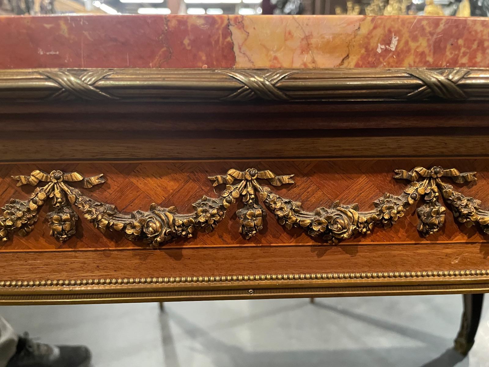 High quality Napoleon III marble top table