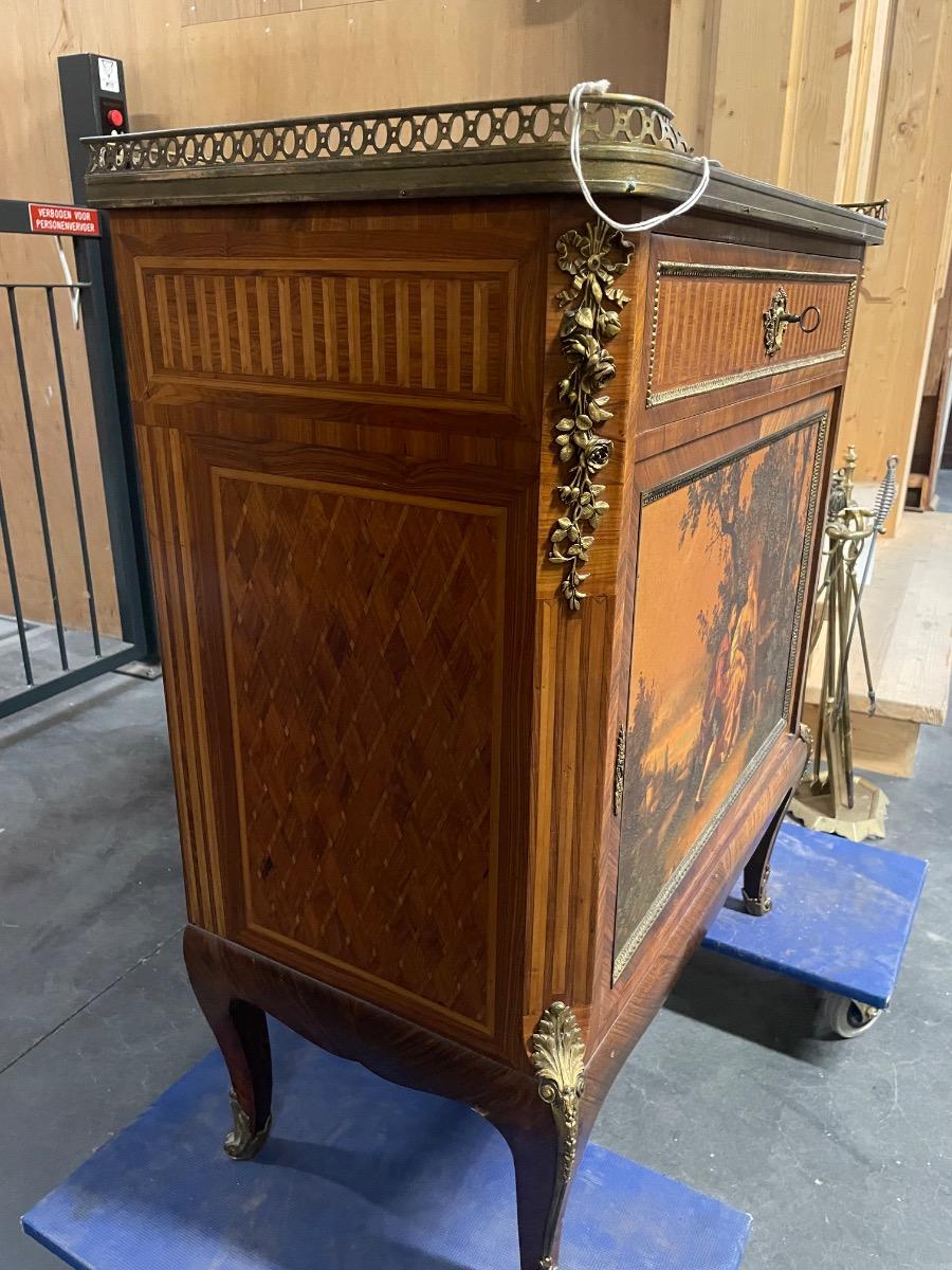 Napoleon III vernis martin cabinet with writing drawer, 74x40x90H cm 