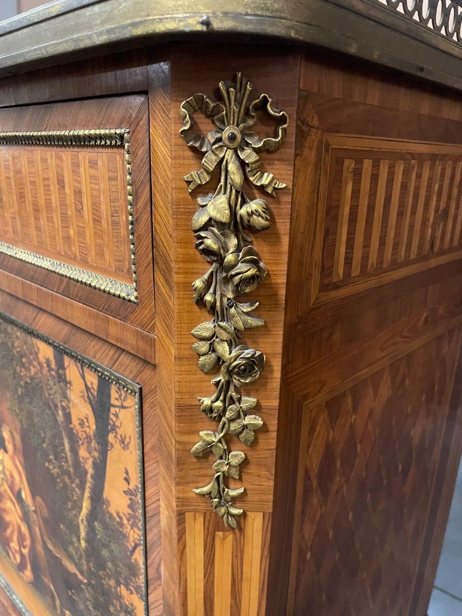 Napoleon III vernis martin cabinet with writing drawer, 74x40x90H cm 