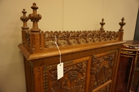 Neo gothic style desk in oak, France around 1900