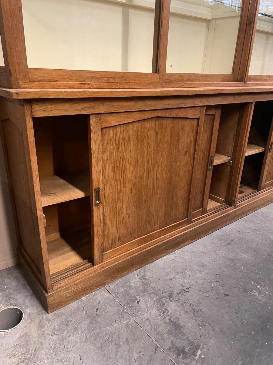 Oak art deco shop vitrine 276x43x258H cm 