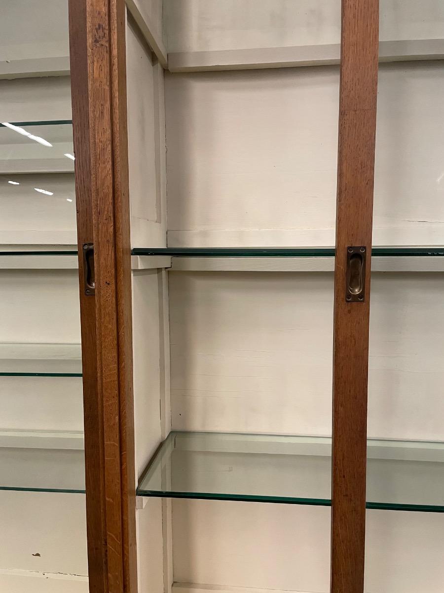 Oak art deco shop vitrine 276x43x258H cm 