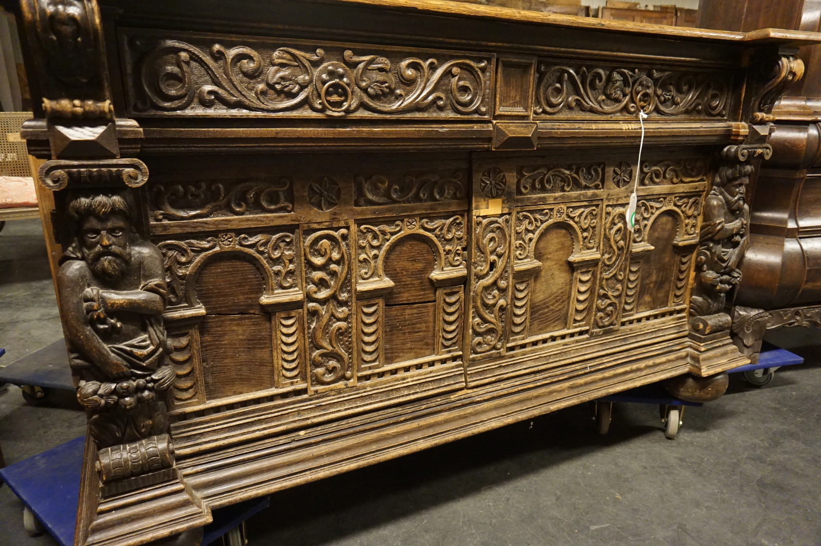 Oak carved sideboard