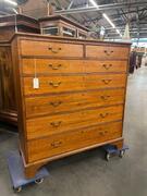 Oak English 19th century commode, 130x57x138H cm 