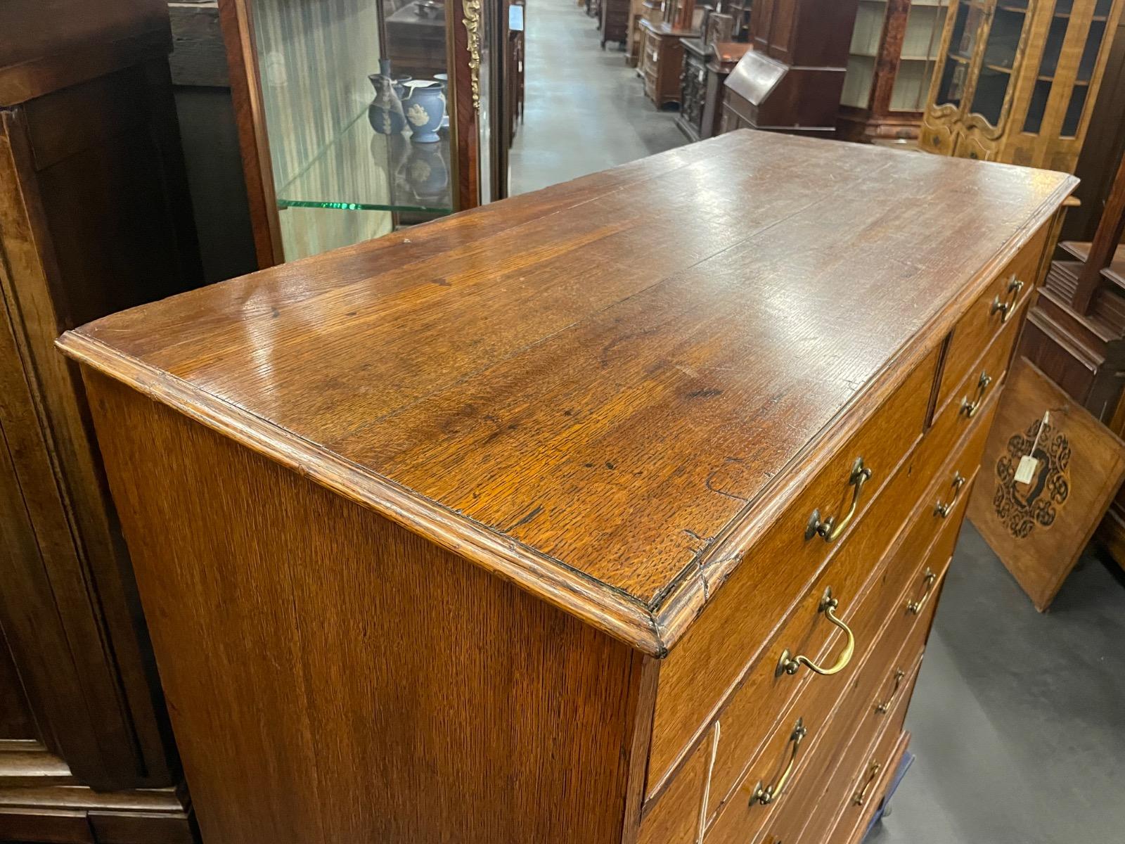 Oak English 19th century commode, 130x57x138H cm 