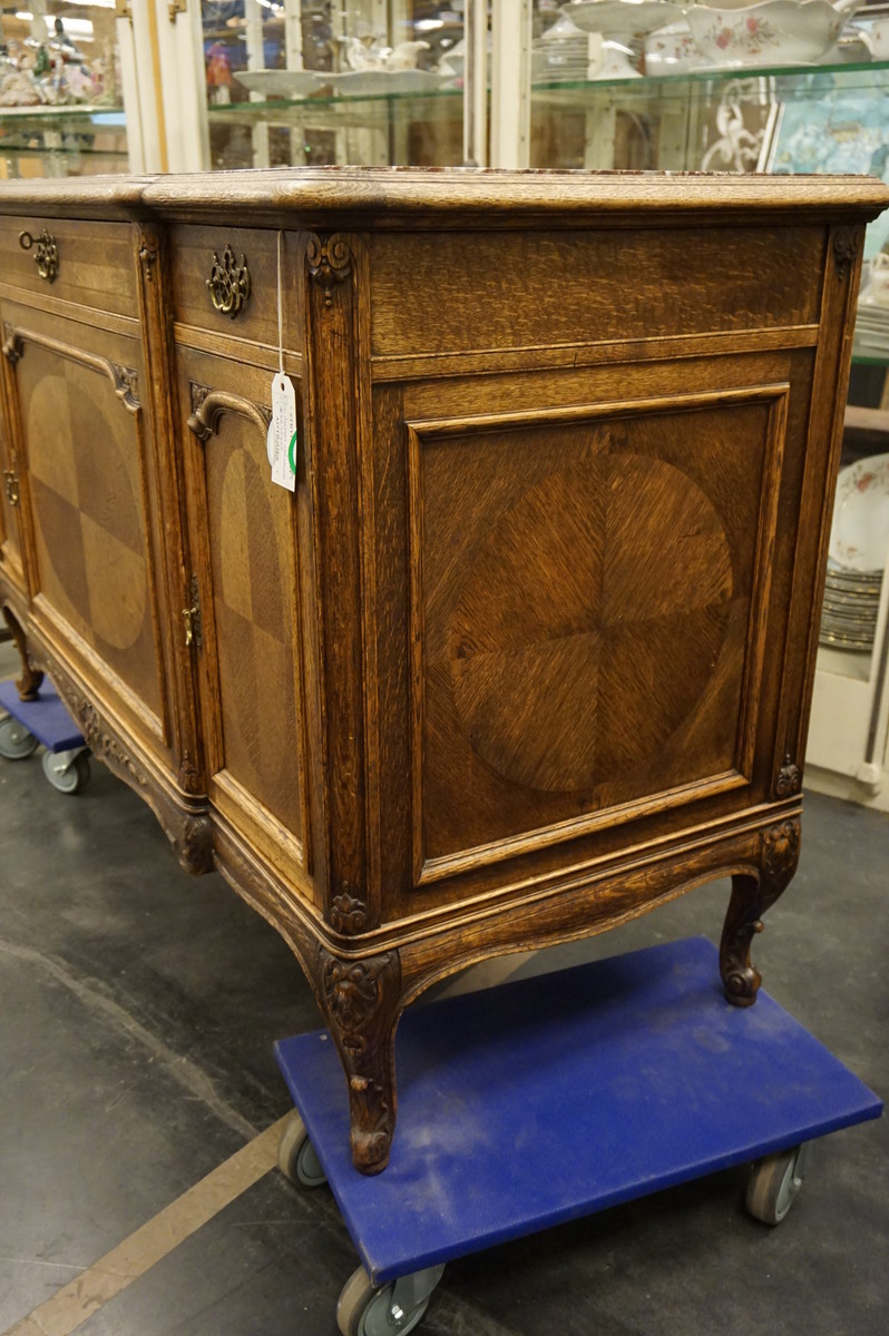 Oak sideboard with marble top