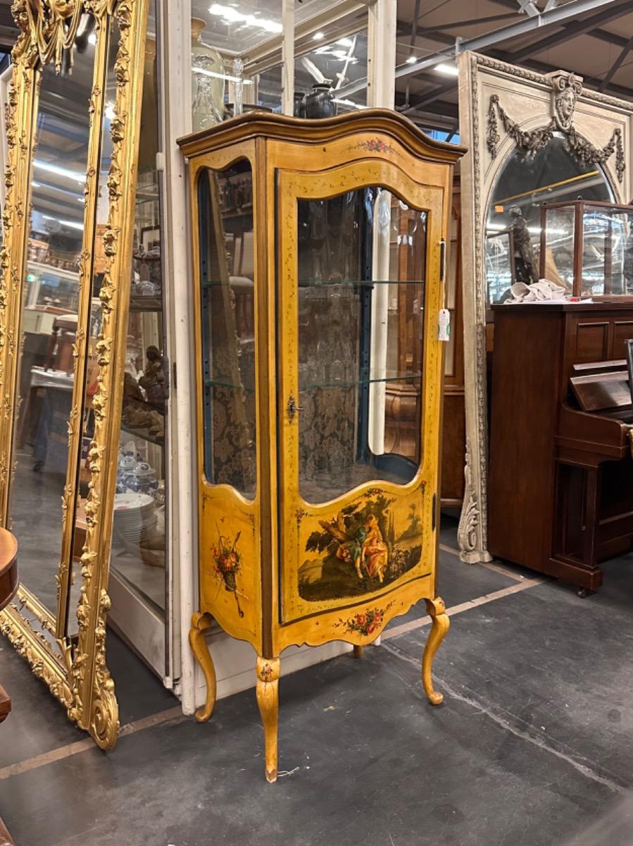 Painted Single-Door Vitrine, 46x72x175h cm