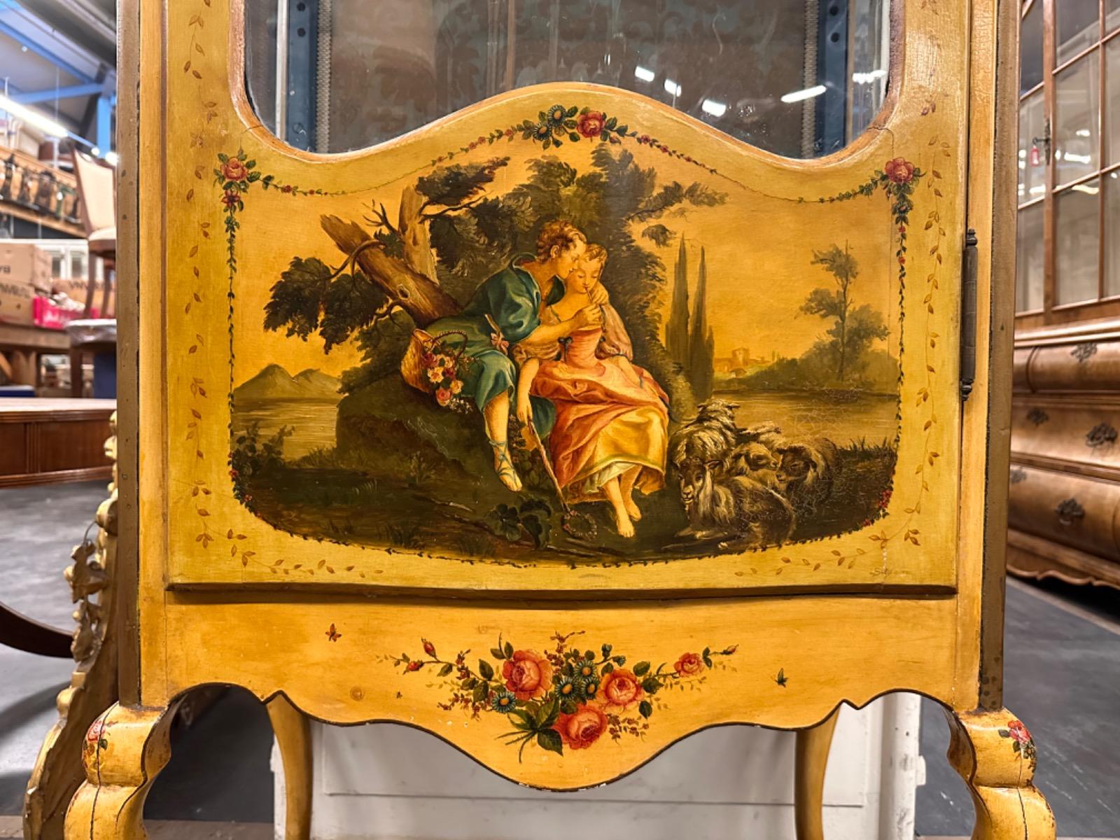 Painted Single-Door Vitrine, 46x72x175h cm