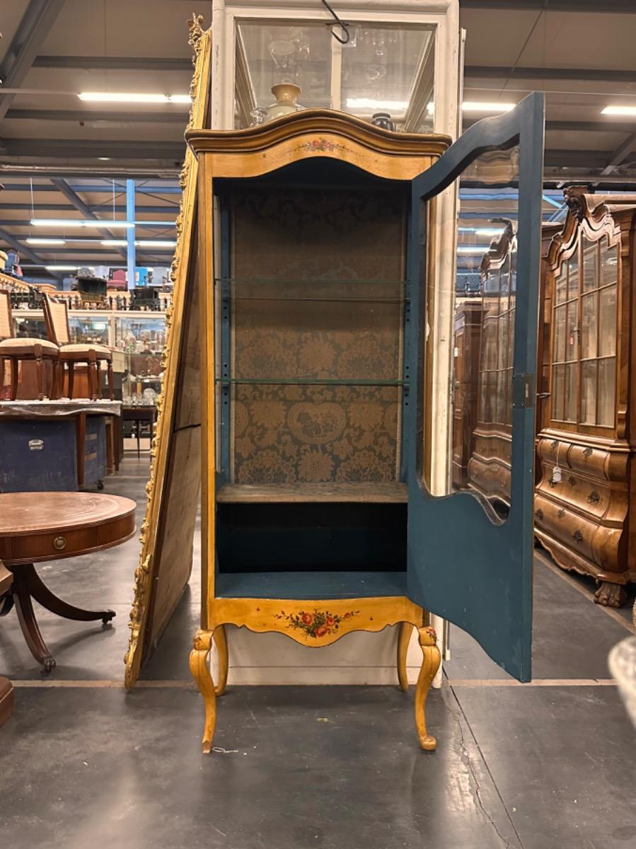 Painted Single-Door Vitrine, 46x72x175h cm