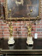 Pair of 18th C. Louis XVI bronze glided candelabras 