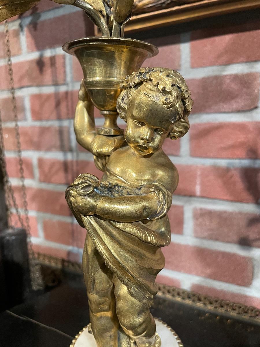 Pair of 18th C. Louis XVI bronze glided candelabras 