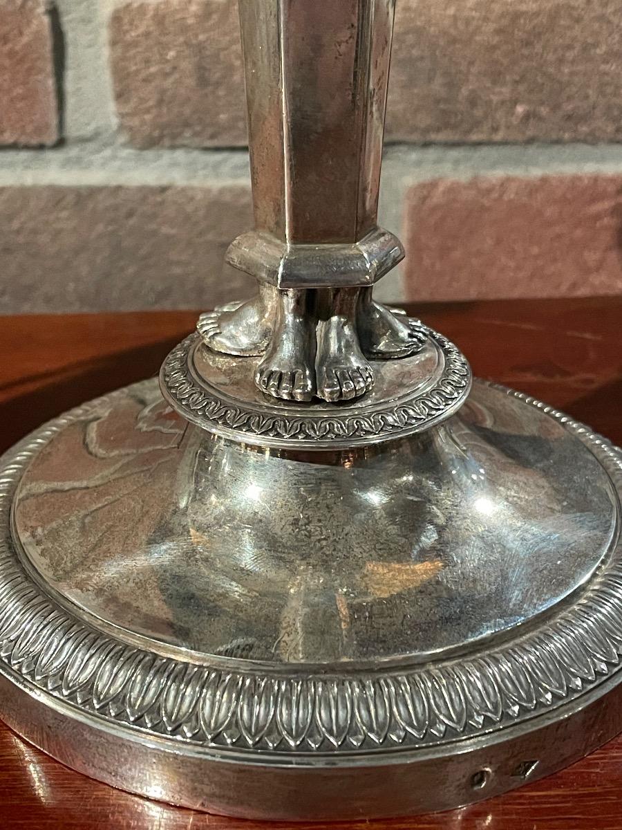 Pair of 19th century silver candlesticks by Francois Durand