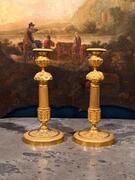 Pair of Bronze Gilded Empire Candelabras