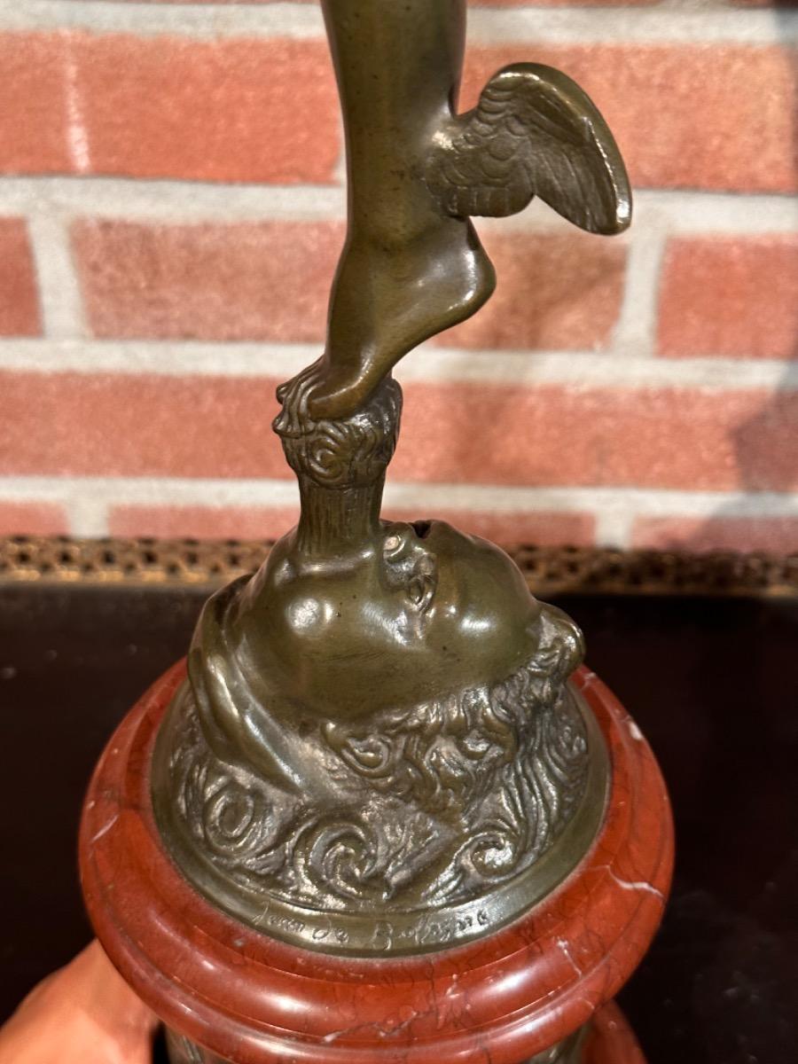Pair of Bronze sculptures Mercury and Fortuna, Signed by Jean de Bologne
