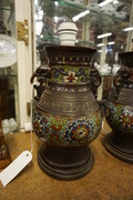 Pair of cloisonne table lamps Early 20th Century