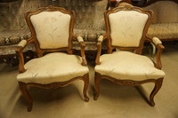 Pair of Louis XV style armchairs Mid 20th Century