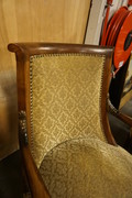 Pair of mahogany Empire style armchairs
