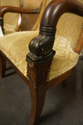 Pair of mahogany Empire style armchairs