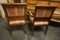 Pair of mahogany Empire style armchairs