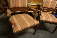 Pair of mahogany Empire style armchairs