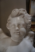 Pair of marble Baroque putti