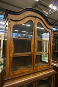 Pair of marquetry vitrines in mahogany, England 19th century