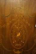 Pair of marquetry vitrines in mahogany, England 19th century
