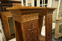 Pair of pedestal tables in walnut, France 2nd half 19th Century