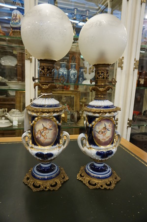 Pair of porcelain table lamps