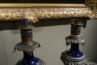 Pair of porcelain table lamps 19th Century