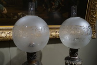 Pair of porcelain table lamps 19th Century