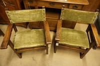 Pair of Spanish walnut armchairs 18th Century