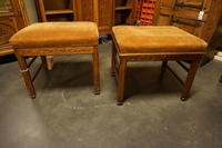 style Pair of stools in oak early 20th Century
