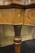 Quality English satinwood vitrine with marquetry 19th Century