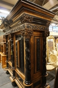 Renaissance style Cabinet in rosewood & ebony, Holland 19th century