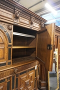 Renaissance style Cabinet in oak and ebony 19th century