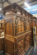 Renaissance style Cabinet in oak and ebony 19th century