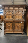 Renaissance style Cabinet in oak and ebony 19th century