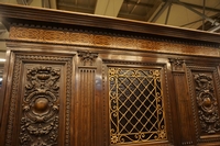 Renaissance style diningroom set in walnut, Italy around 1900