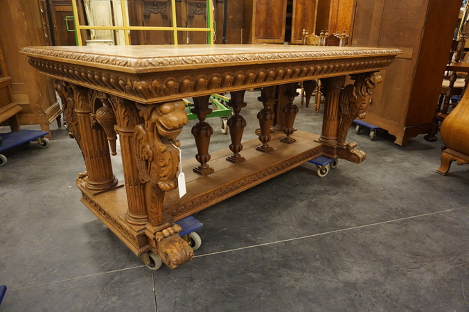 Renaissance style oak table