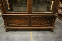 Renaissance style Vitrine in walnut, Italy 2nd half 19th Century