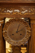 Rosewood portico clock with marquetry Early 19th C.